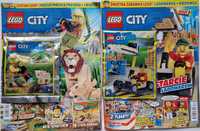 2 magazyny Lego City+ figurki Lew+poszukiwacz+ ładowarka+kierowca