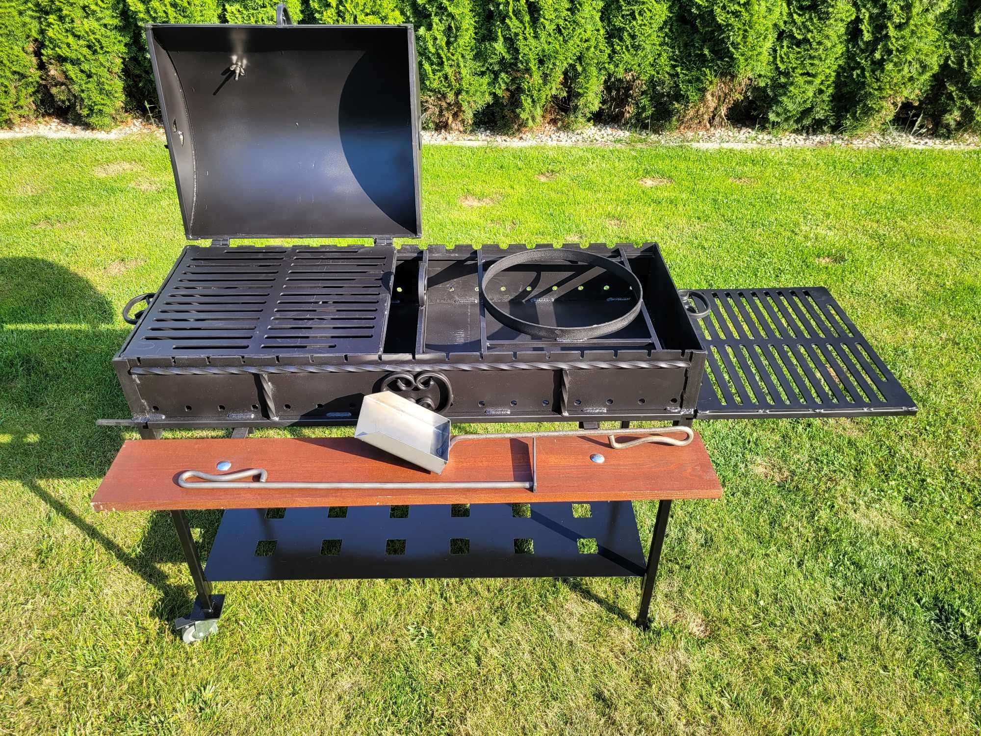 Grill węglowy DUŻY  SOLIDNY stal grubości 4mm ŚLĄSK Palenisko 40x100cm