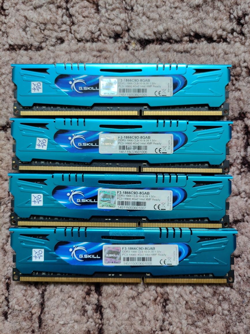 Оперативна пам'ять G.Skill Ares DDR3 16 GB (4x4gb) 4 парні плашки