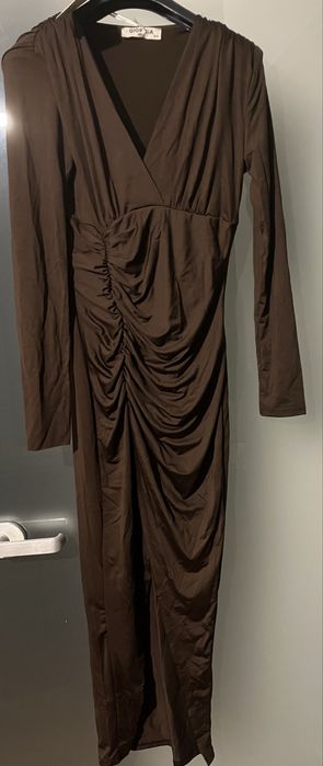 Czekoladowa sukienka xs s m