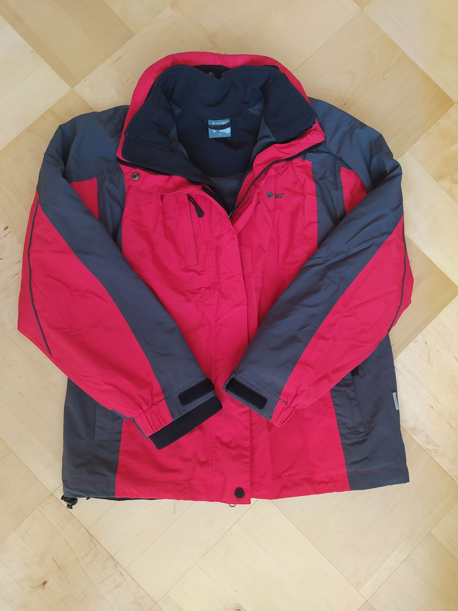 Dwie kurtki Kurtka Hi-Tec 44 zimowa softshell 3 w 1 damska czerwona