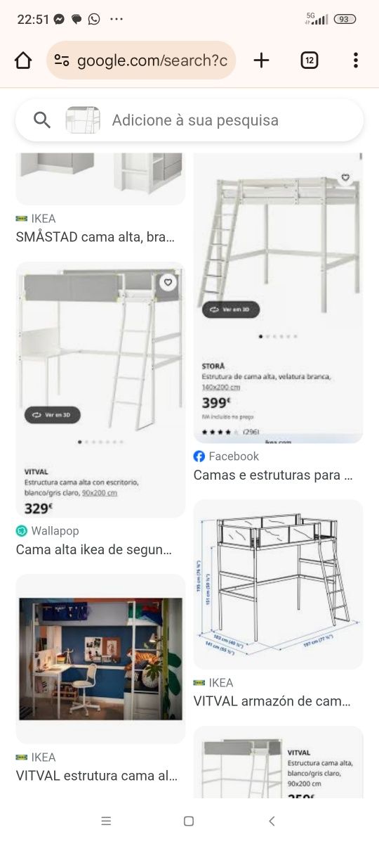 Cama solteiro ferro