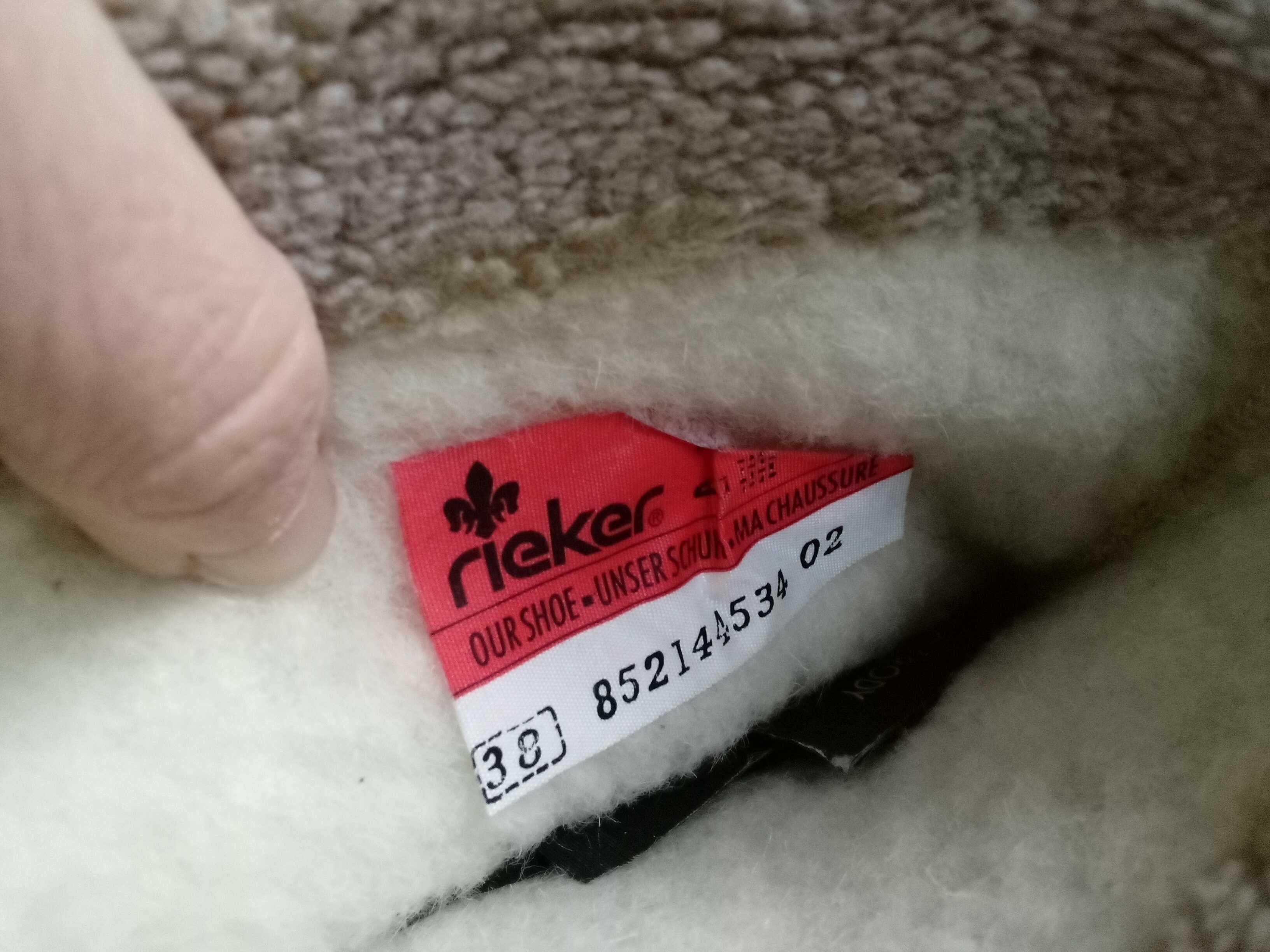 NOWE skórzane rieker buty zimowe kozaki damskie 38 trzewiki z wełną