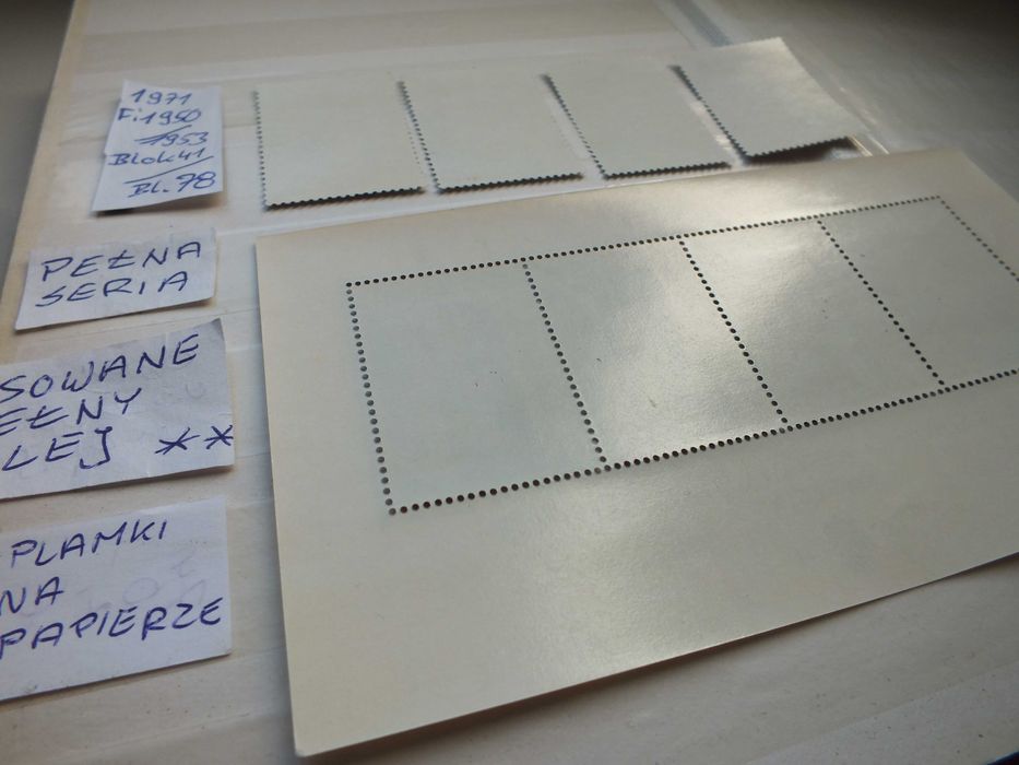 5szt. znaczki seria Fi1950 Blok 78 Polska 1971r. SZTUKA RZEŹBA klej