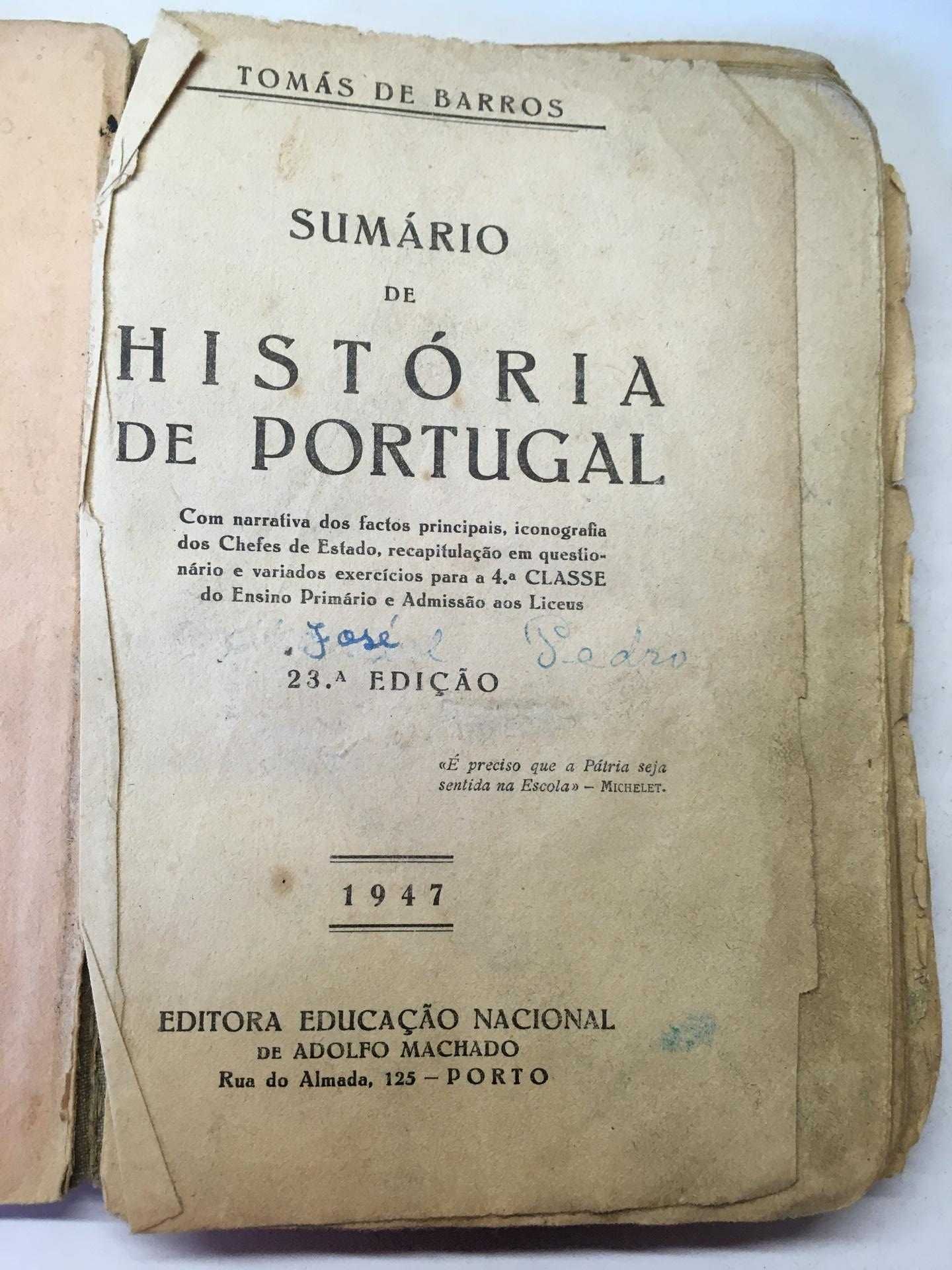 Livro - Sumário de História de Portugal