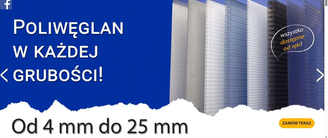 Poliwęglan komorowy i lity + akcesoria + dojazd