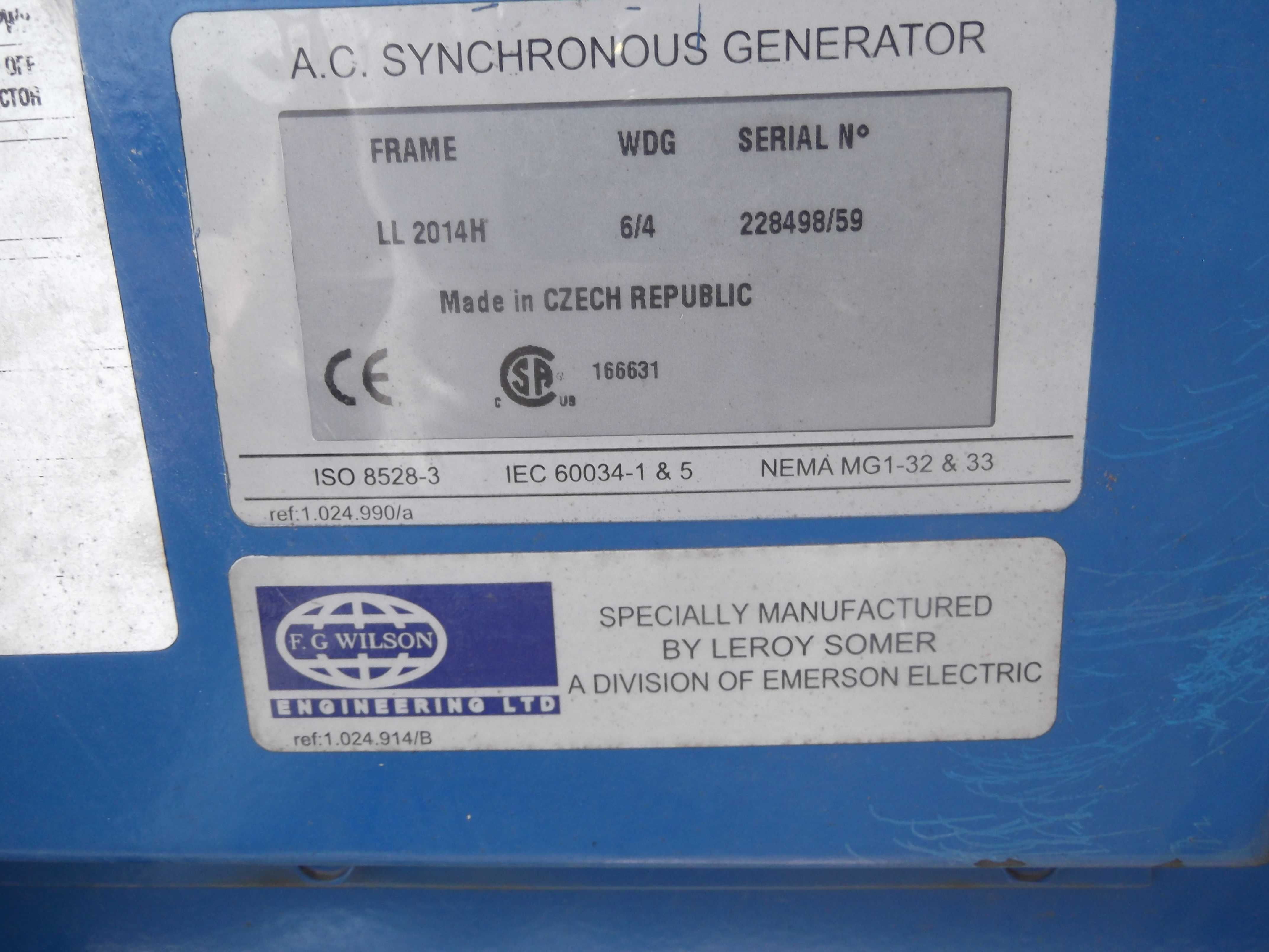 Agregat prądotwórczy FG WILSON P60 48kw 60kVA 8A