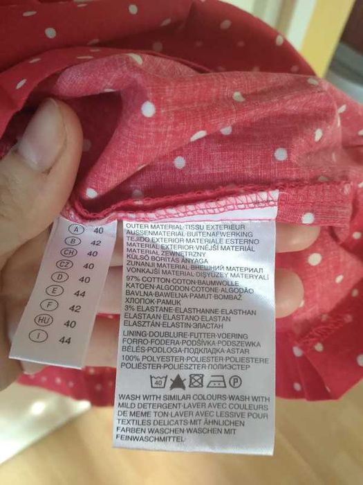 Sukienka czerwona groszki bawełna C&A