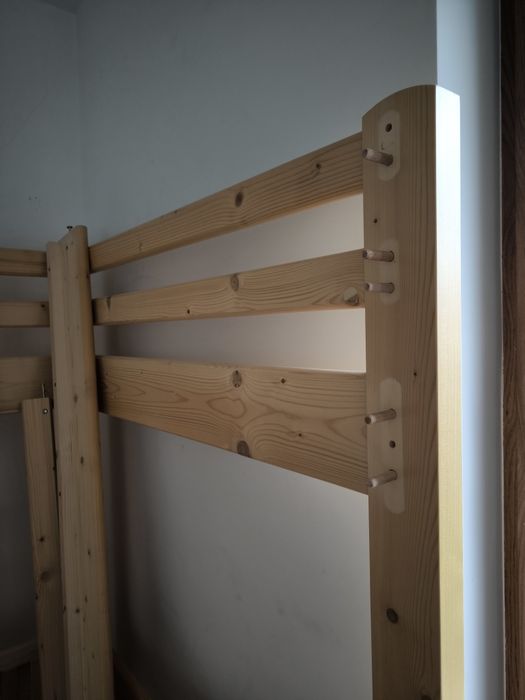 Łóżko dziecięce drewniane piętrowe antresola STAN BDB