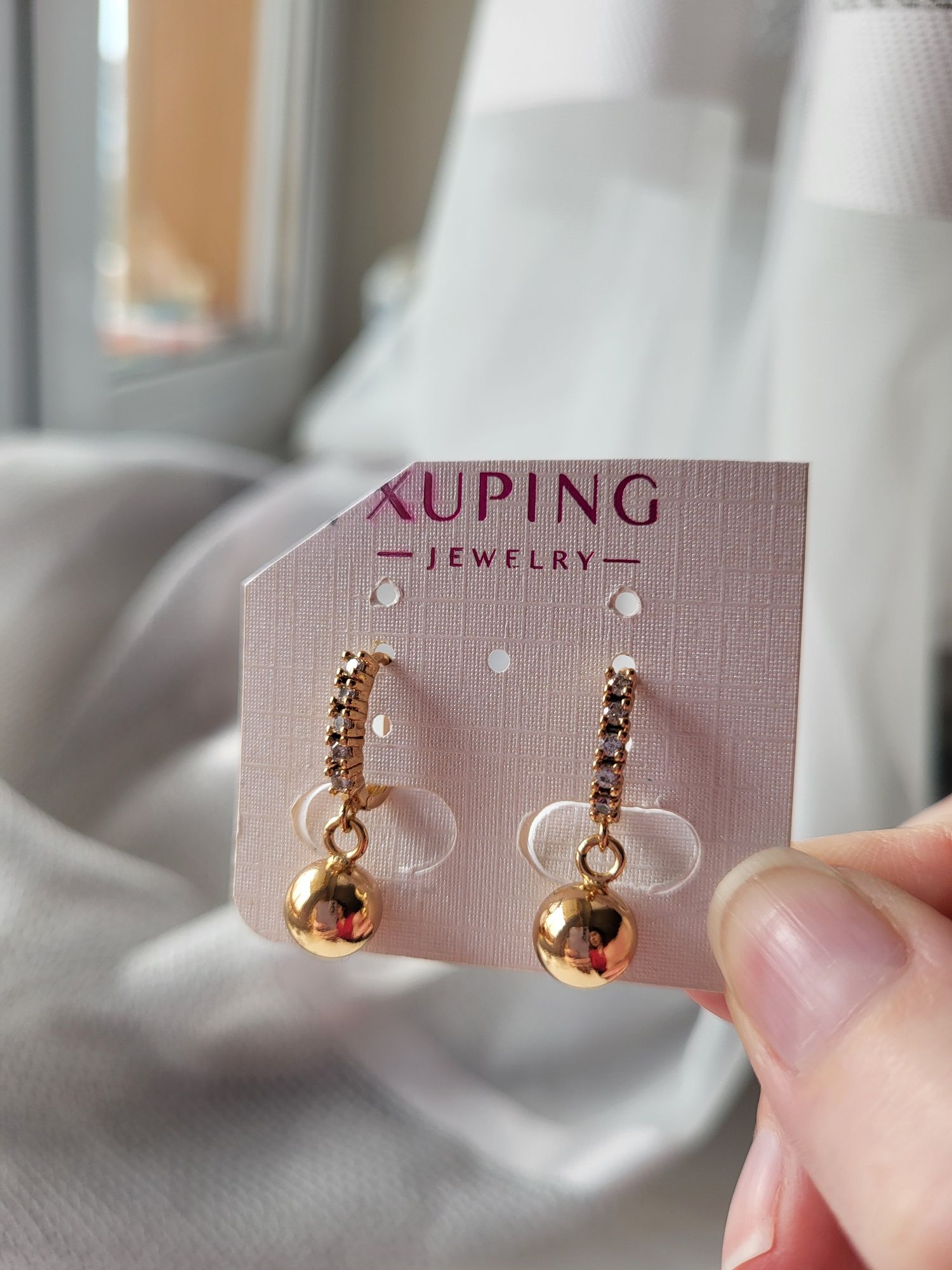 Сережки кульчики  Xuping медичне золото медицинське