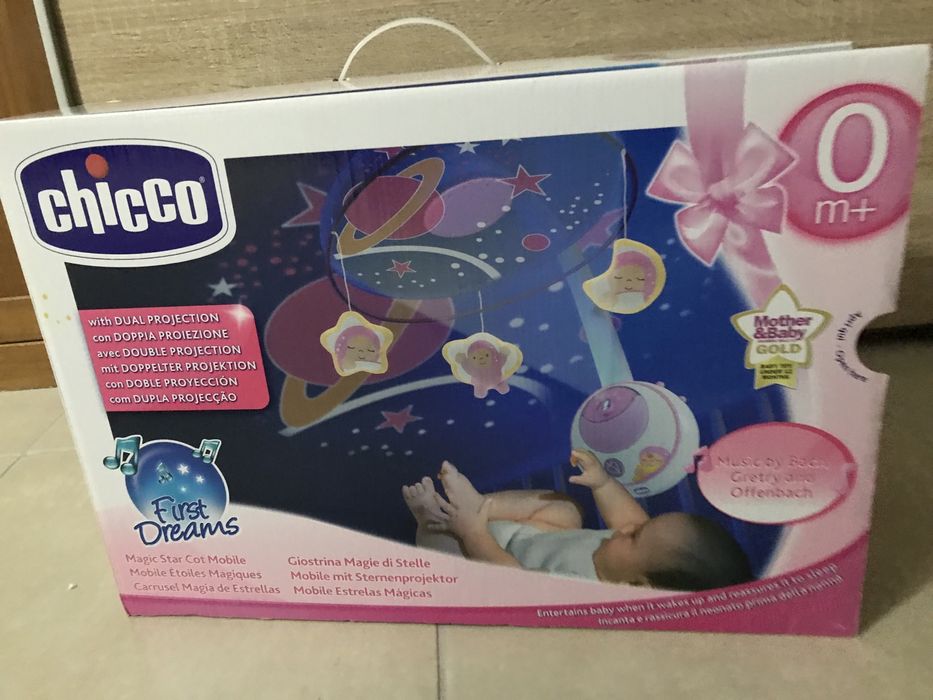 Projetor Chicco NOVO móbile dos sonhos cor de rosa e Projetor cor azul