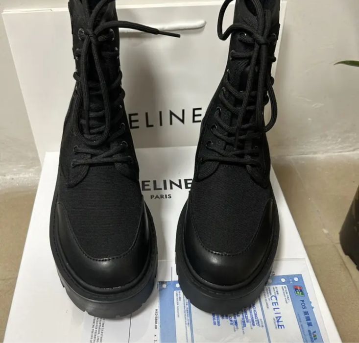 Теплі жіночі черевики ботинки Celine boots bulky laced