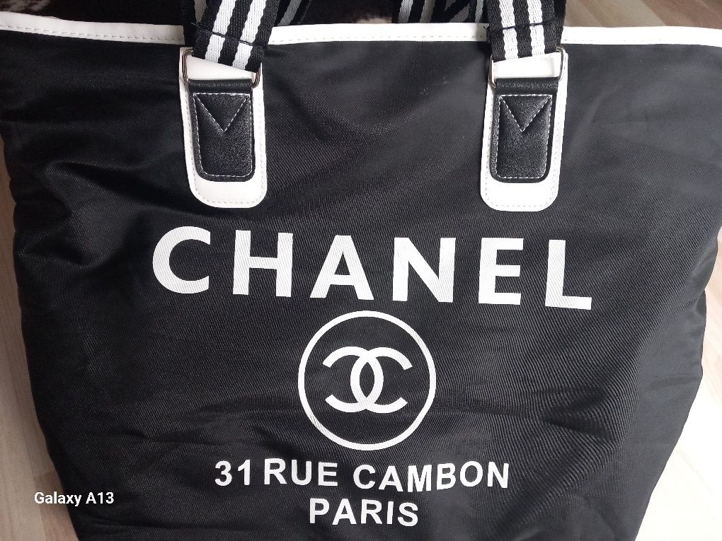 Chanel rue cambon 31 duża torba nylon vintage