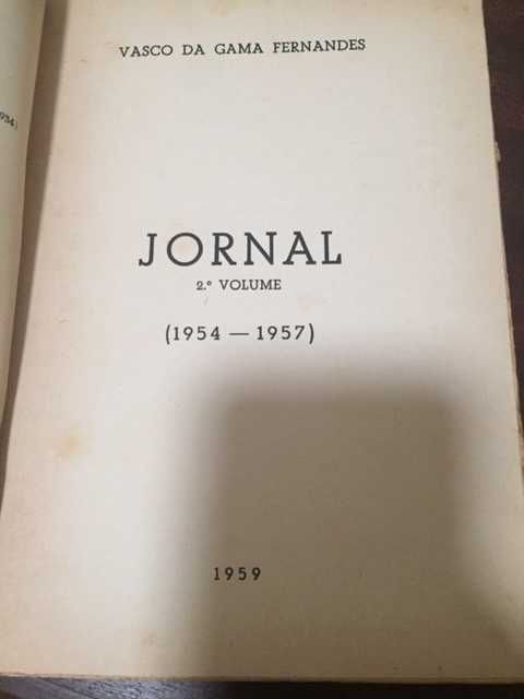 Livro "Jornal" 2º vol de  Vasco da Gama Fernandes 1959