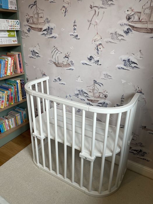 Drewniane łóżeczko BabyBay – nowe, biały kolor + materacyk w zestawie