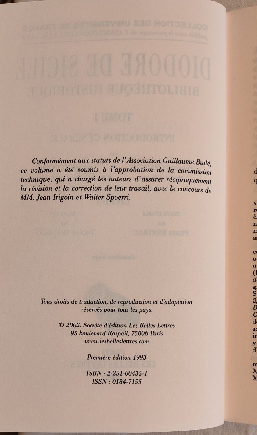 Bibliothèque historique. Tome I e II, Diodore de Sicile