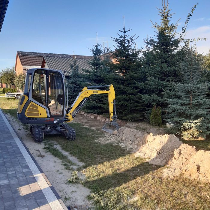 Usługi minikoparką, przyłącza, fundamenty, oczyszczalnie