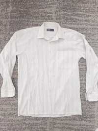 Lancelot koszula męska długi rękaw rozmiar 42 L biała szare paski