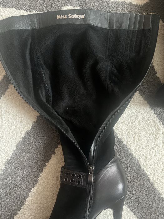 Сапожки натуральний замш та шкіра