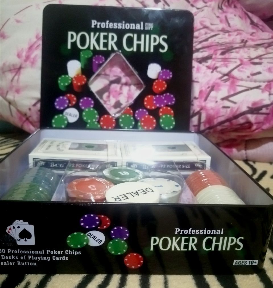 Новый идеальный Набор для покера в металлической коробке на 100 фишек