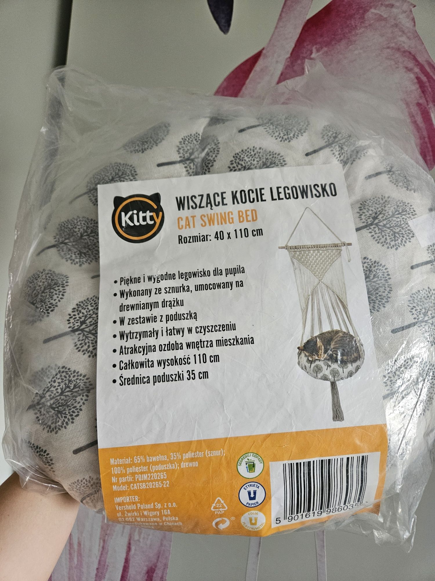Wiszące kocie legowisko huśtawka dla kota