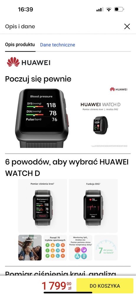 Huawei watch D smartwatche