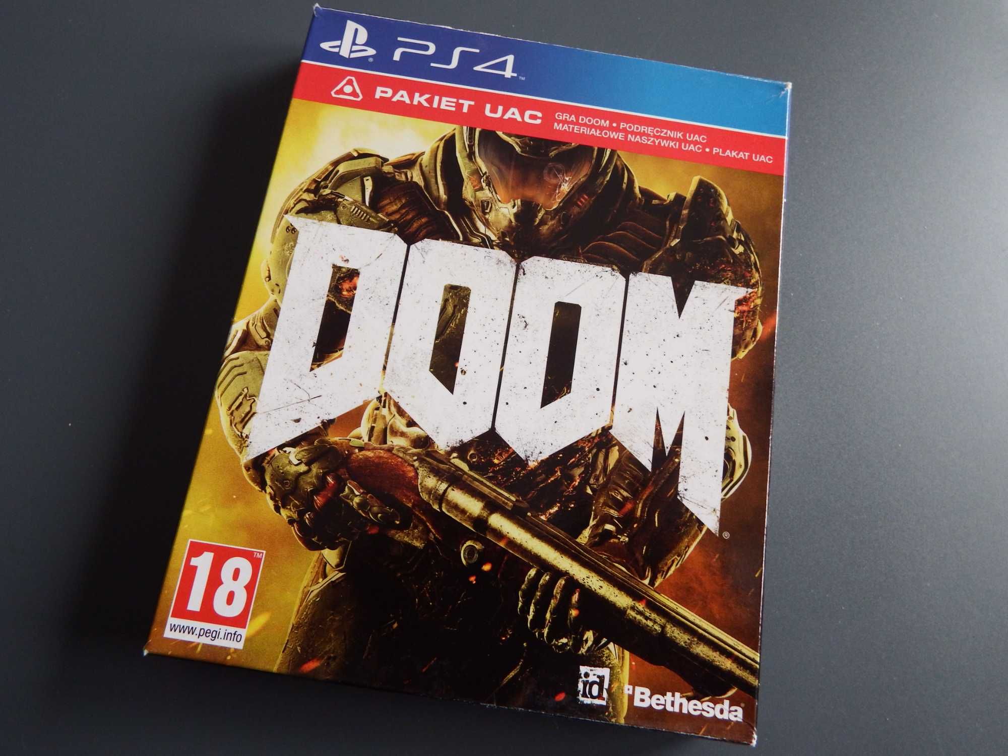 UNIKAT ! DOOM PS4 PL edycja UAC kompletna  w stanie BARDZO DOBRYM