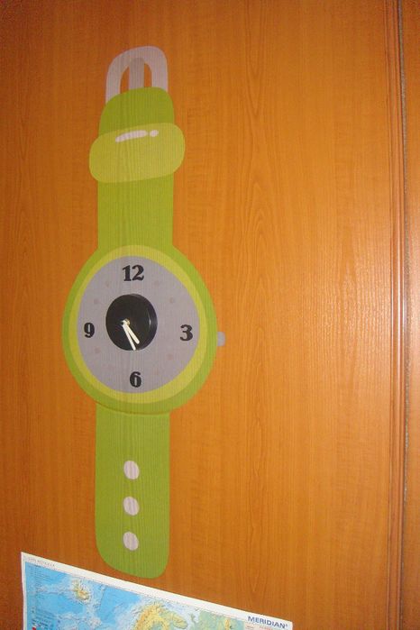 NOWY duży zegar naklejany na ścianę Delco zielony 95 cm P-Ń