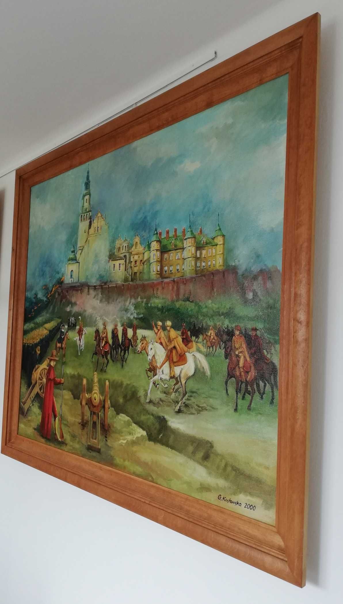 Obraz batalistyczny. Obrona Częstochowy olej w ramie 140x170