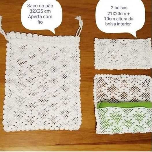 Sacos em croché arte