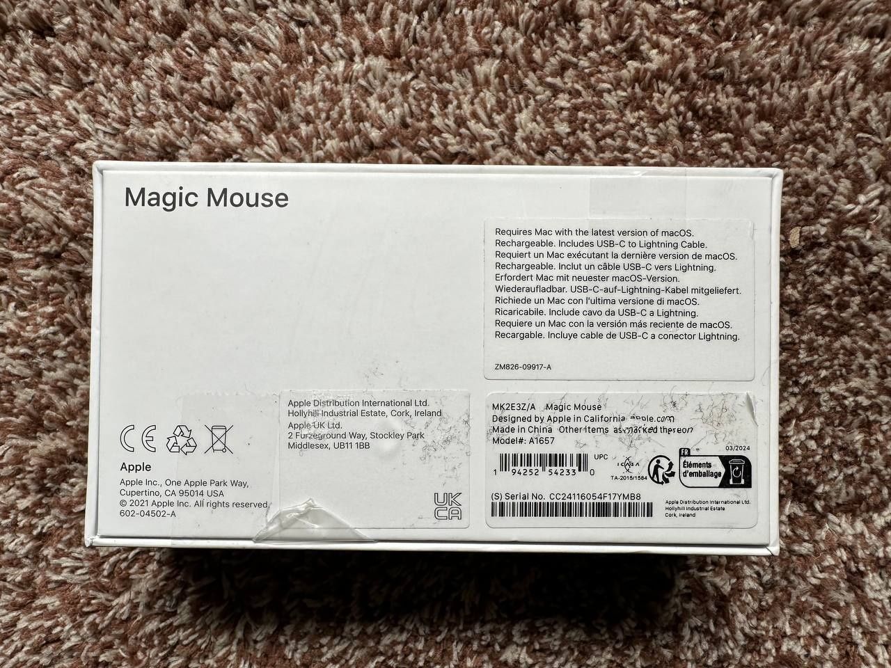 Миша apple magic mouse a1657 (mk2e3z/a) open box