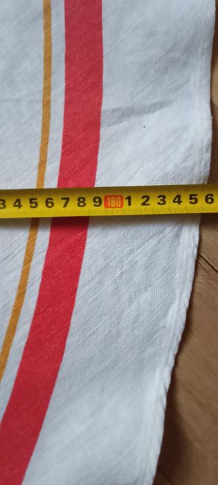 Obrus lniany jesienny - średnica 165 cm