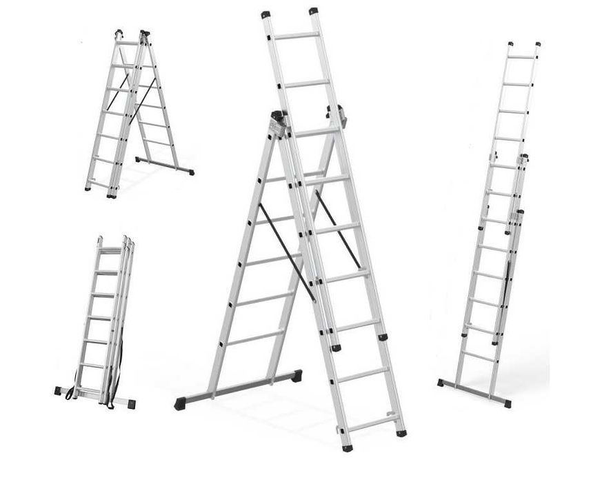 DRABINA ALUMINIOWA 3x7 do 150 kg - składana / wielofunkcyjna