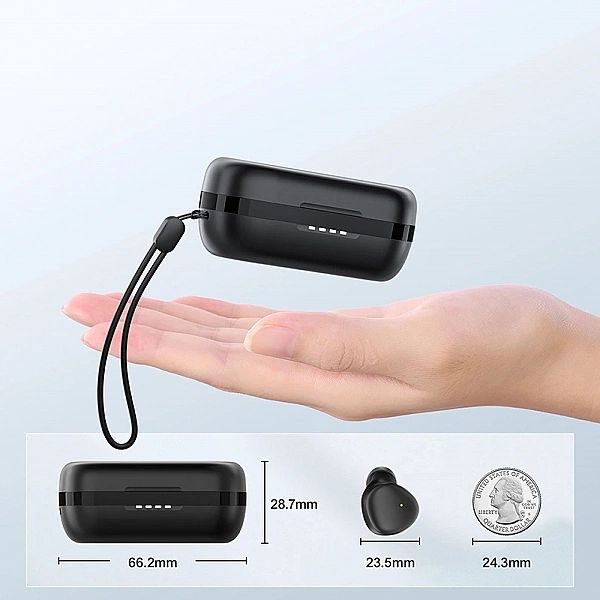 Joyroom bezprzewodowe słuchawki TWS Bluetooth 5.1/300mAh czarny (JR-TL