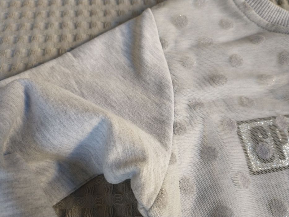 Bluza dziewczęca , szary melanż ,sciagacze Breeze Girls 140 cm