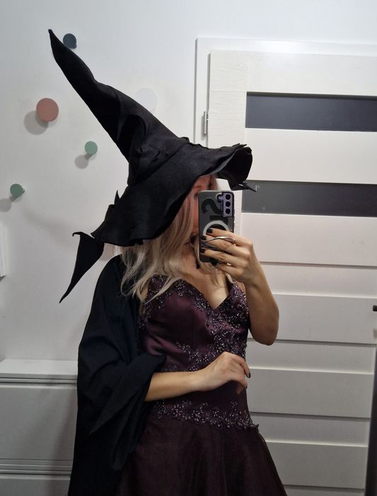 Supreme witch ręcznie szyty kapelusz czarownicy wiedźma na Halloween