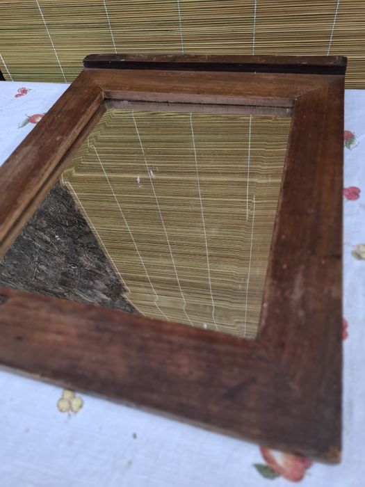 Lustro fazowane drewniana rama przed llw.ś