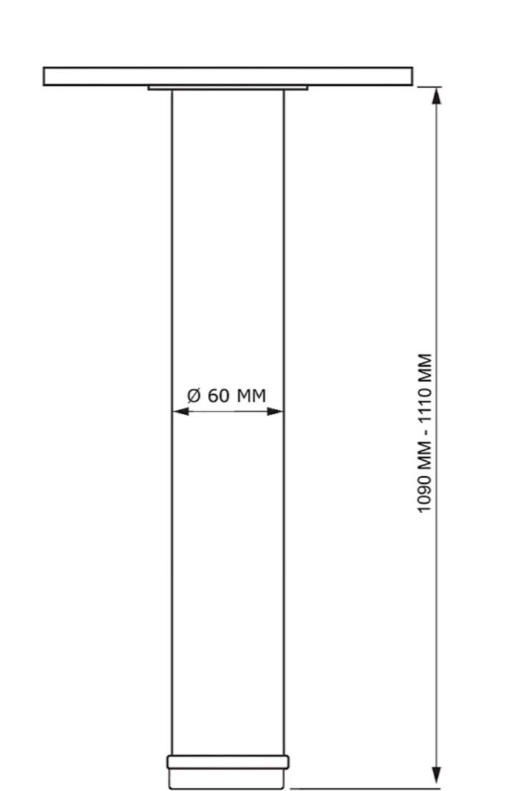 Nogi do stołu 110cm chrom, regulowane, dowóz za dopłatą