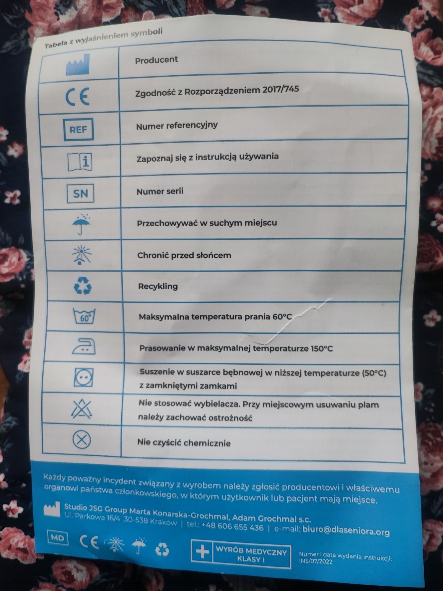 Specjalistyczna piżama dla osoby niepełnosprawnej