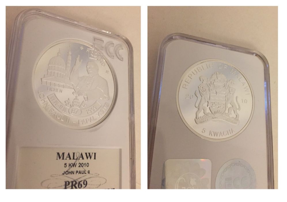 Jan Paweł II POLAND Pielgrzymka Licheń MALAWI Prezent Komunijny Moneta