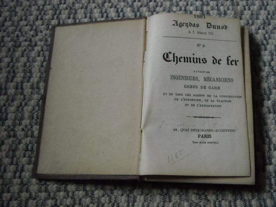 Agendas Dunod - Chemins de Fer - 1881 caminhos ferro
