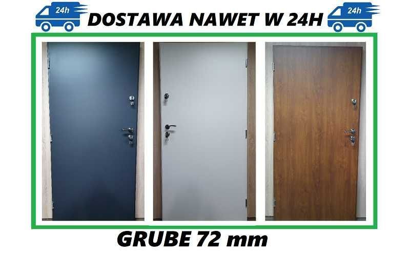 Drzwi zewnętrzne pełne GRUBE 72 mm model "ARTE" Polskie SZYBKA DOSTA