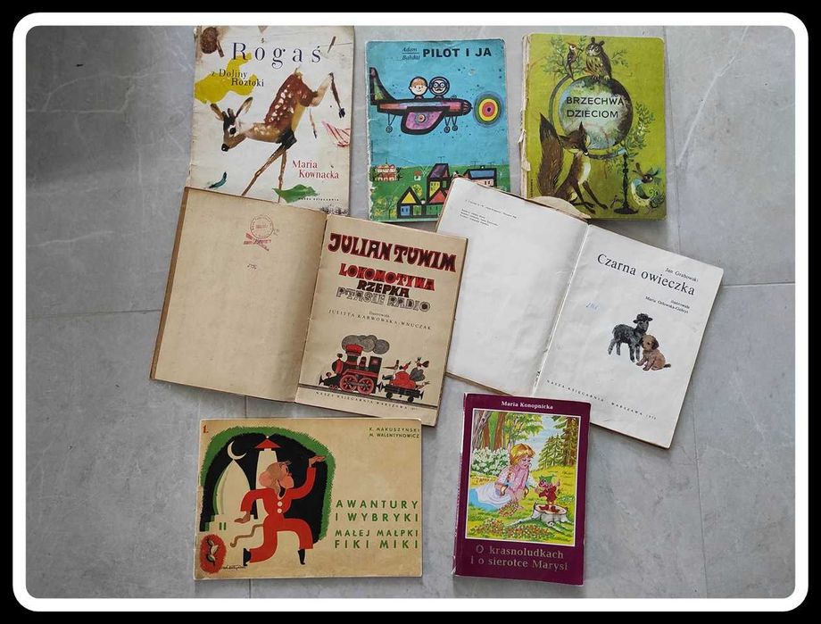 Stare książki książeczki dla dzieci, wierszyki, bajki, PRL