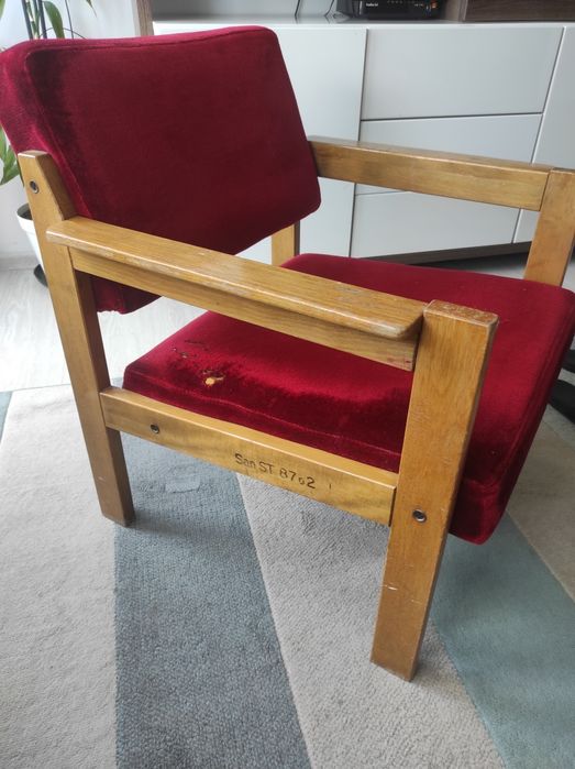 Fotel PRL solidne drewno