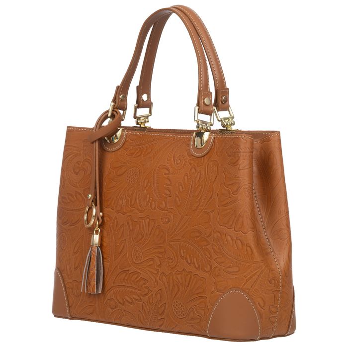 VERA PELLE torebka damska skórzana klasyczna z paskiem V541 biała