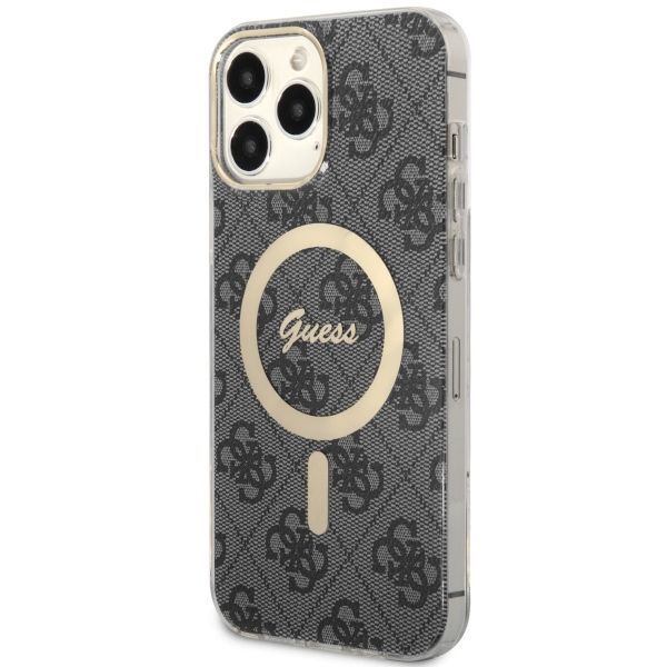 Etui Guess 4G MagSafe dla iPhone 13 Pro Max 6.7" - Czarny Lux Hardcase