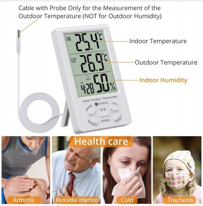 Termometr Neoteck NTK026V biały