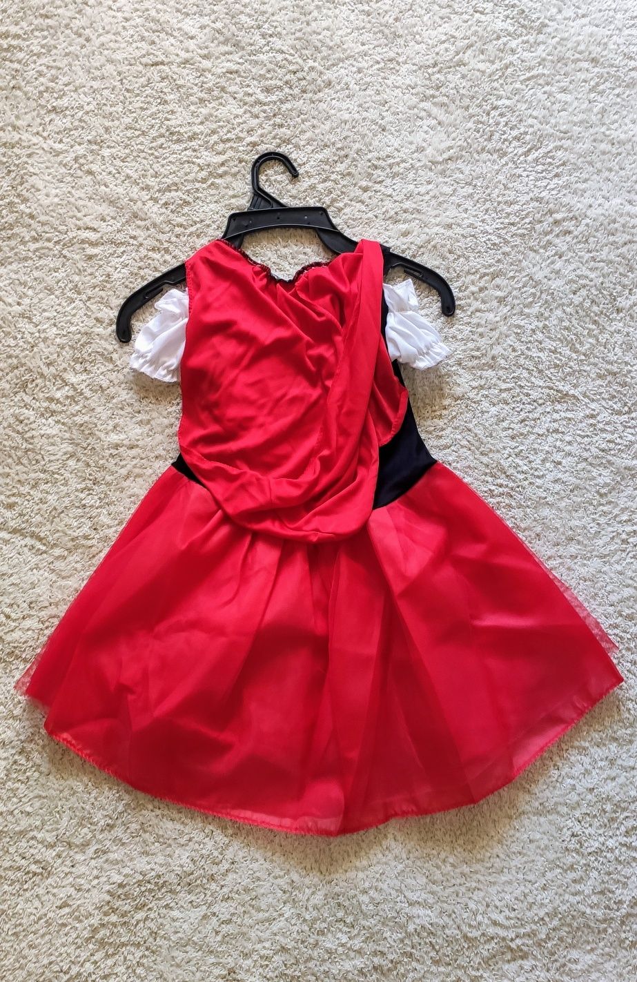 Fato de fantasia de Capuchinho Vermelho, para menina