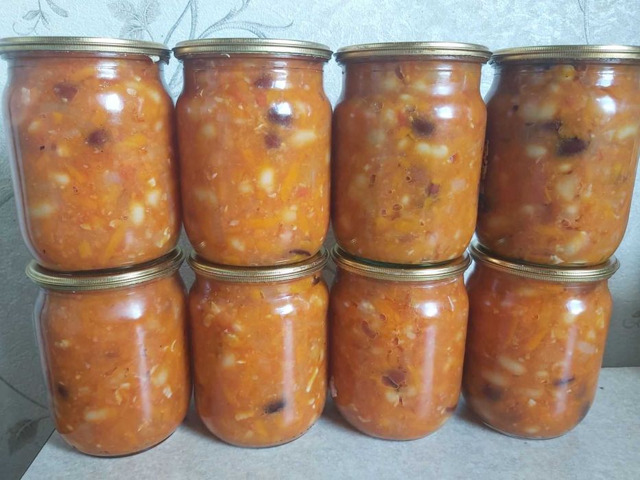 Фасоль в томате с овощами 2025г, домашняя консервация на выбор