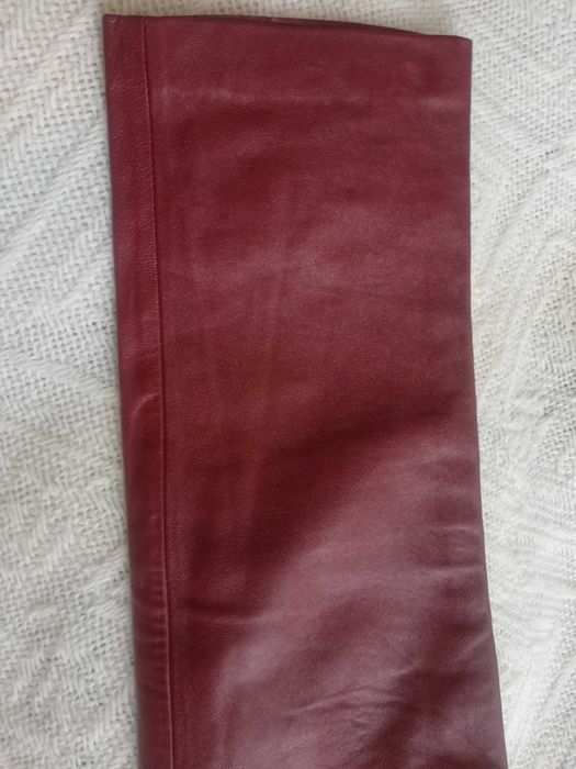 Spodnie skórzane bordowe rozmiar S